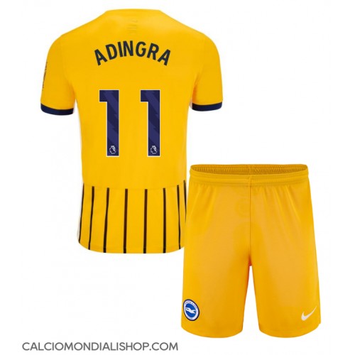 Maglie da calcio Brighton Simon Adingra #11 Seconda Maglia Bambino 2024-25 Manica Corta (+ Pantaloni corti)